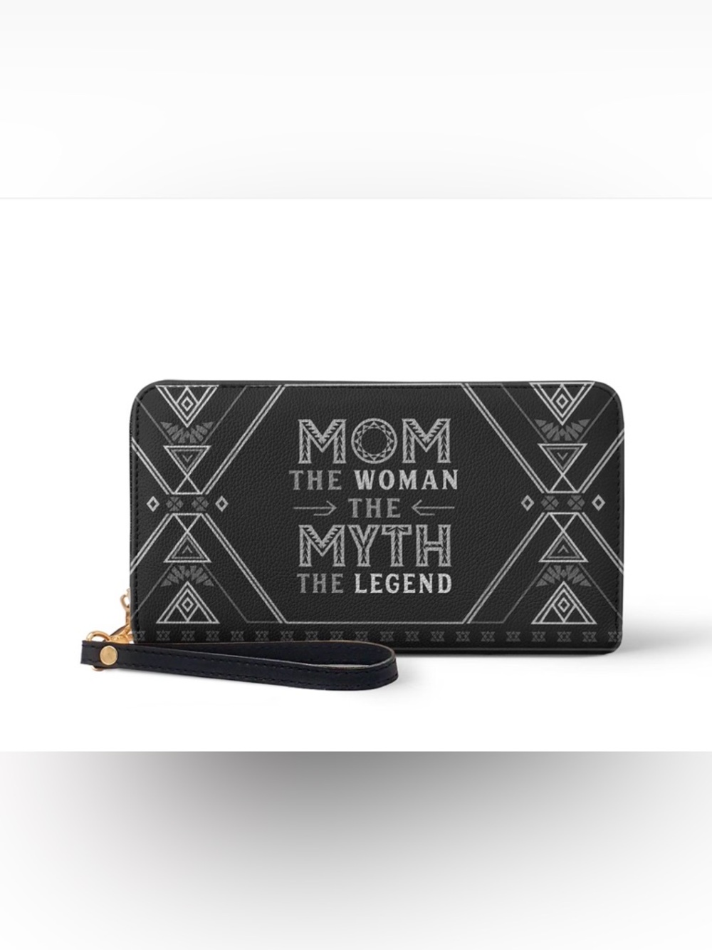 Afroyla "Mom – The Woman, Myth Legend Wallet in Black Vegan Leather